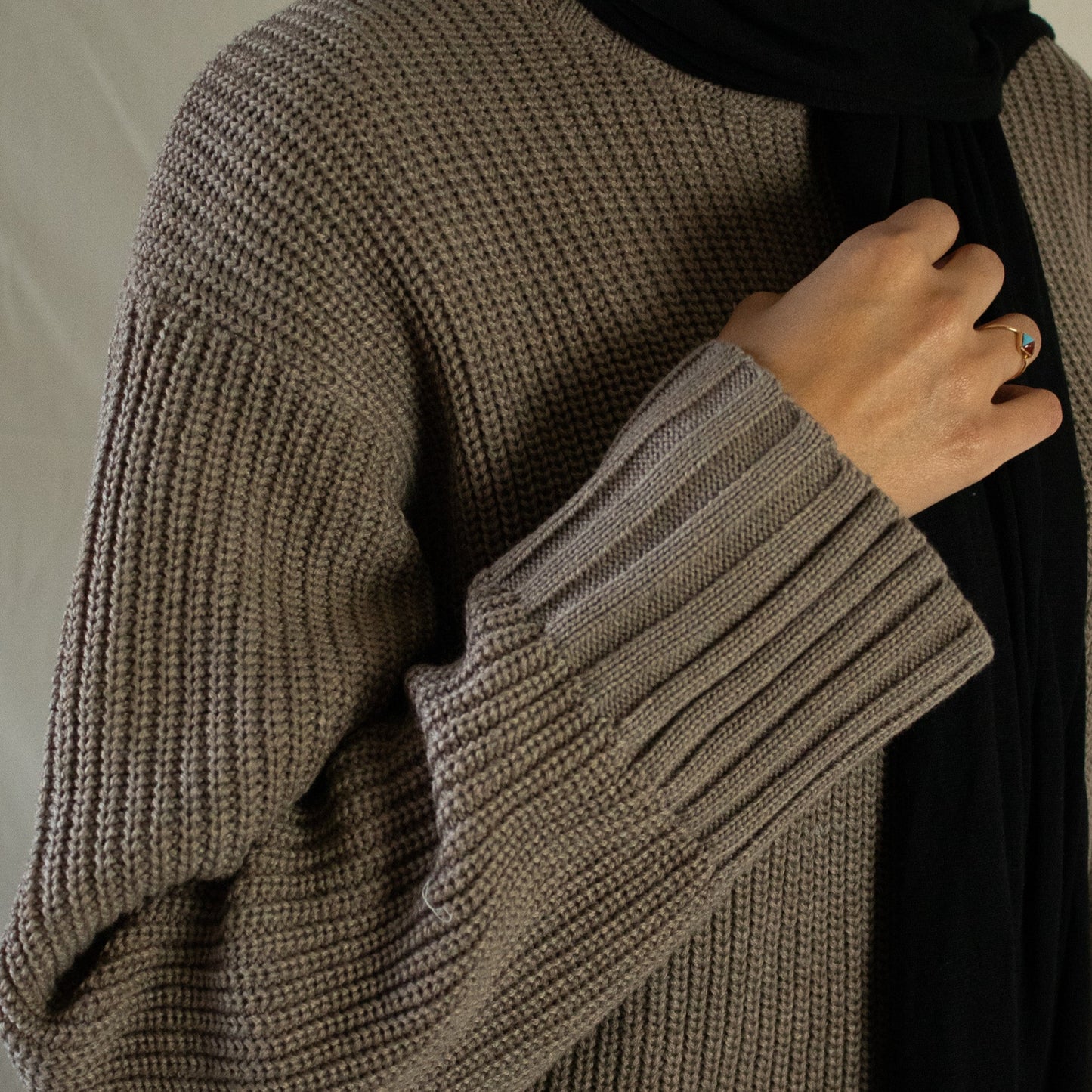Brown knit midi jumper dress
