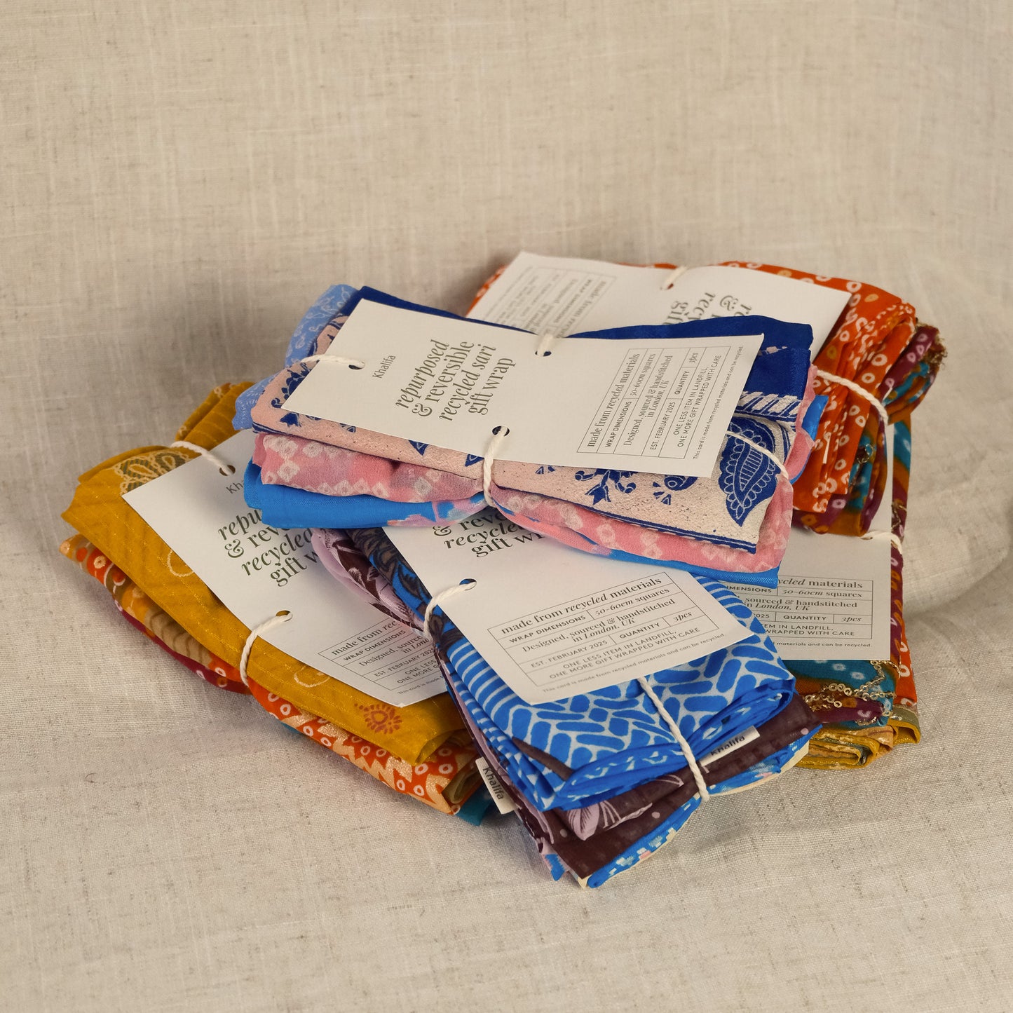 Sari Gift Wrap (Set of 3) | Repurposed & Reversible