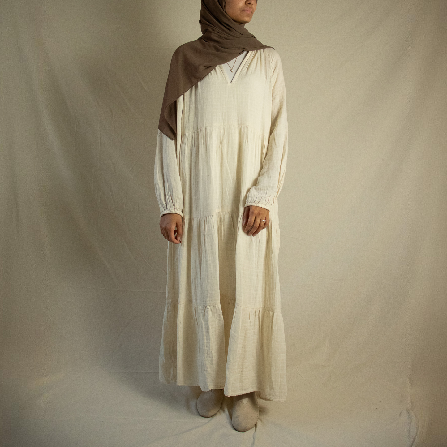 Tiered textured maxi dress