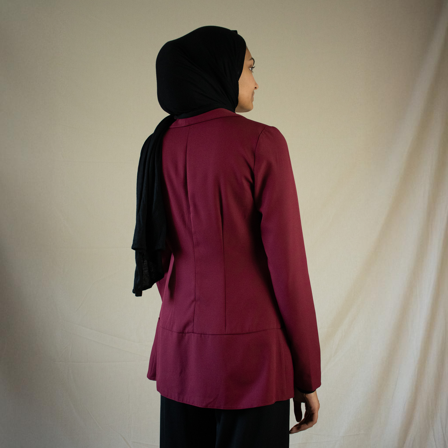 Maroon longline blazer