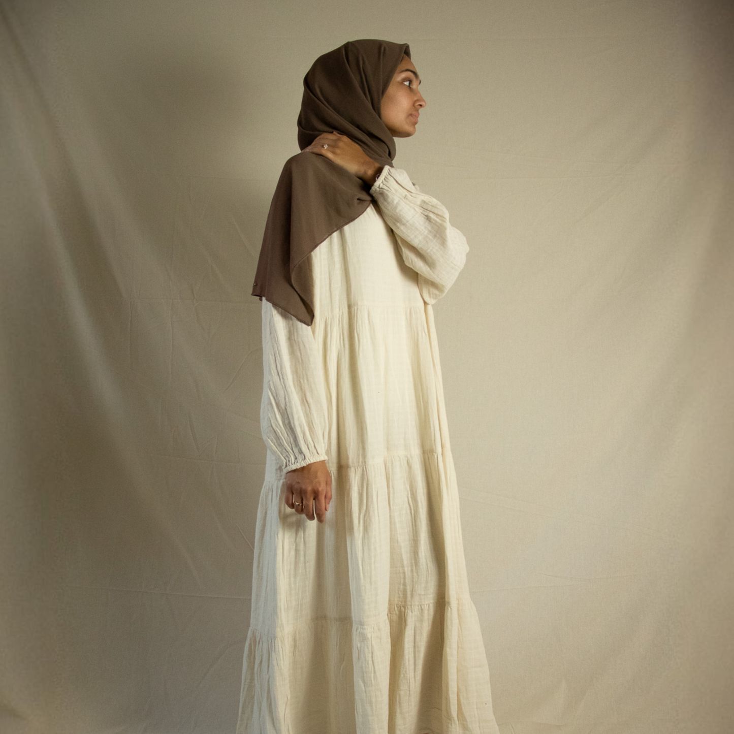 Tiered textured maxi dress