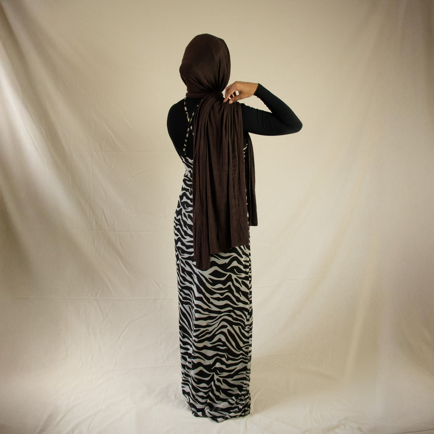 Zebra print strappy maxi dress