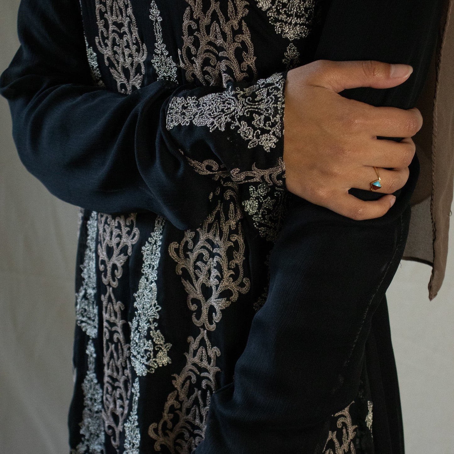 Black & gold Asian suit dress