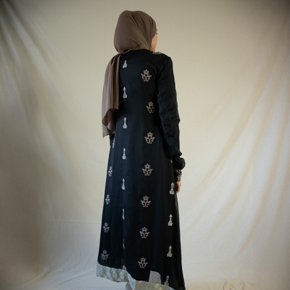 Black & gold Asian suit dress