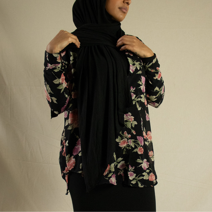 Sheer floral button up blouse