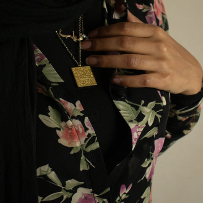 Sheer floral button up blouse
